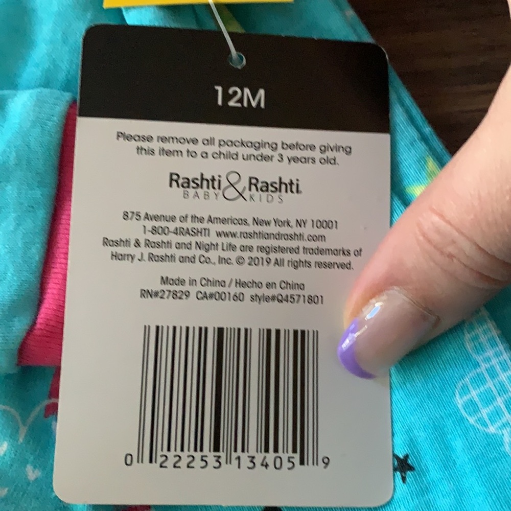 Brand new with tags: Cat unicorn rainbow footie - Picture 3 of 5